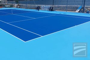 nuovo campo da tennis a Sapri realizzato con resine Wimbledon paint